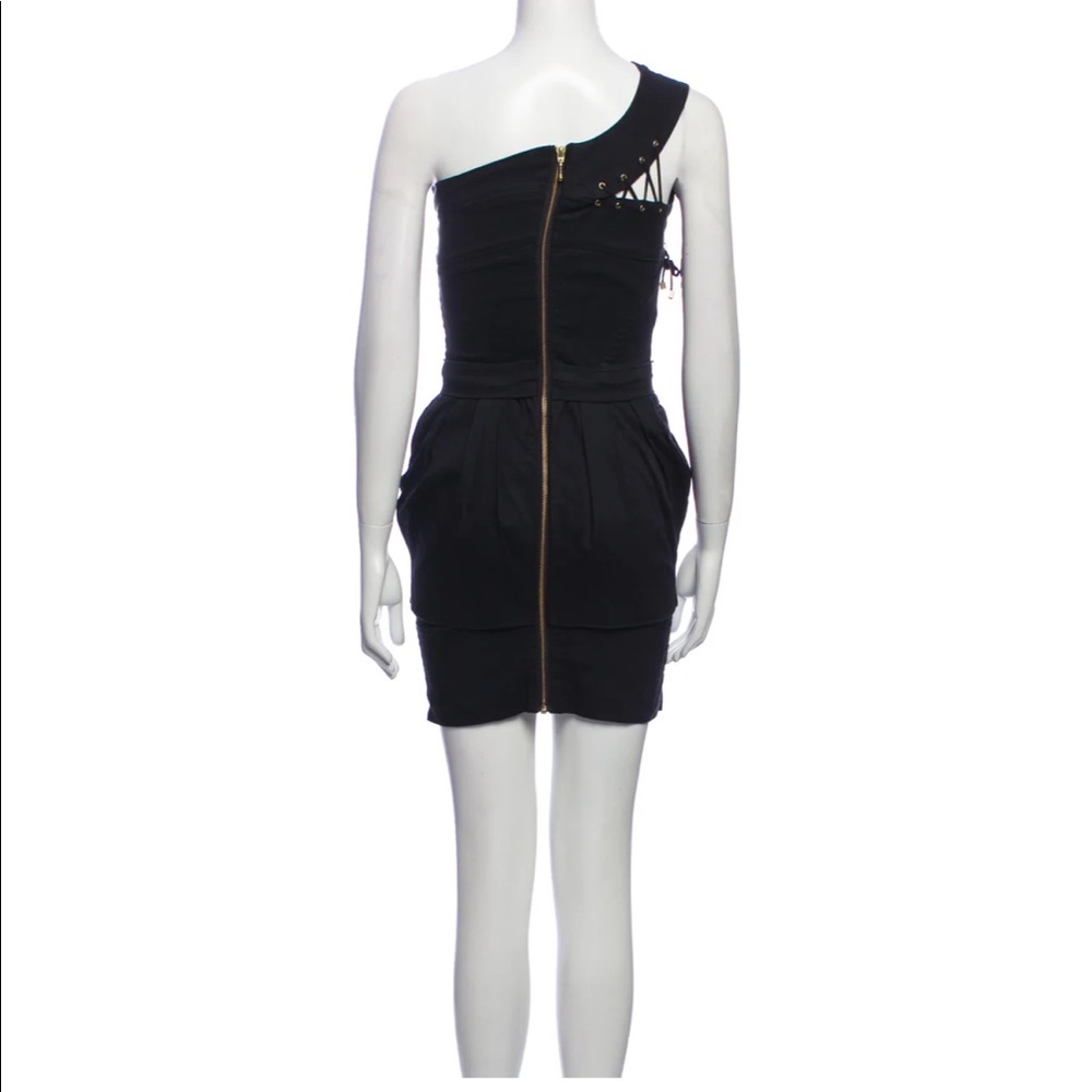 Preen by Thornton Bregazzi lace-up one shoulder mini dress - Picture 2 of 4